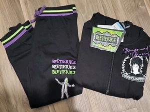 Bettlejuice Girls 2-Piece Set Fleece Set Size Small 6/7 Zip Jacket NEW - Picture 1 of 6