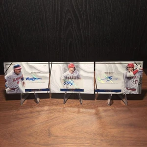 Shohei Ohtani Mike Trout Reggie Jackson Triple Booklet Auto Topps Luminaries MLB - Bild 1 von 11