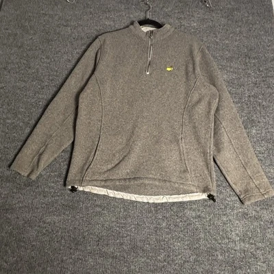Peter Millar Masters  1/4 Zip Golf Pullover Sweater Mens Heather Gray  USA - Image 1 of 4