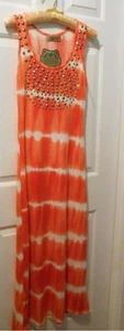 Damen Teens Jessica Taylor orange Batik dehnbar Maxi Etuikleid Strandkleid NEU mit Etikett - Bild 1 von 5