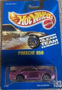 1991 Hot Wheels BLUE CARD #193 PINK PORSCHE 959 Gleam Team Ultra hot wheel - Picture 1 of 6