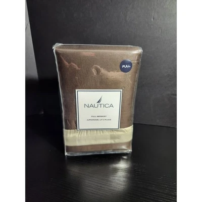 Falda Cama Completa Nautica Stanhope Marrón Satén 350 Hilos Foto 1 de 4