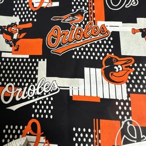 Baltimore Orioles Bird Dot Fabric MLB Baseball 100% Cotton 2/3 Yd 57” Wide - Picture 1 of 1