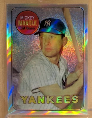 Topps 1996 mejor refractor cromado #19 Mickey Mantle Yankees 1969 raro paralelo Foto 1 de 2