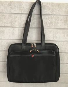 Wenger Swiss Gear Laptop-Handtasche schwarz Messenger mit gestreiftem Futter - Bild 1 von 10