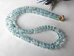 SCHMUCK-STCK AQUAMARIN EDELSTEIN KETTE COLLIER 585 Gold Sogni D'Oro 816 Aqua - Picture 1 of 6