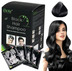 10PCS Natural Black Hair Dye Shampoo for Women Men Instant Hair Color Shampoo - Picture 1 of 13