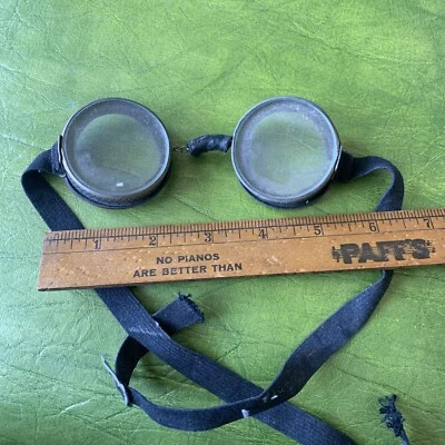 Gafas de vidrio vintage Cesco Crown para motocicleta Harley Indian Aviator Segunda Guerra Mundial Foto 1 de 4