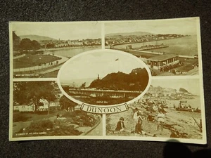 OLD SEPIA POSTCARD OF DUNOON MULTI VIEW BY HENDERSON'S 1957 POSTMARK DUNOON - Picture 1 of 2