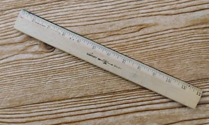 Vintage Westcott Holz Lineal einzelne Metallkante 12" Nr. R 501-12 - Bild 1 von 2