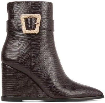 Новый Sam Edelman женщин Weslie пряжка на танкетке загрузки лодыжки ботинок коричневый ящерица размер 7 - Изображение 1 из 4