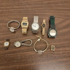 vintage lot of 9 Mens & Womans watches Parts/ Repair mostly timex - Picture 1 of 16