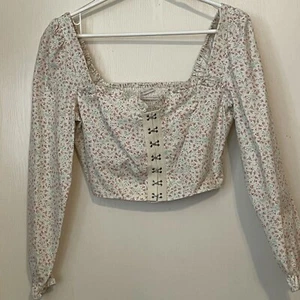 Urban Outfitters Damen L Blumen Korsett Crop Top Cottagecore Western Fairycore - Bild 1 von 9