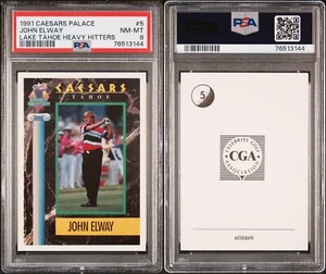 PSA 8 1991 Caesars Palace Lake Tahoe Heavy Hitters #5 John Elway POP1 - Picture 1 of 1