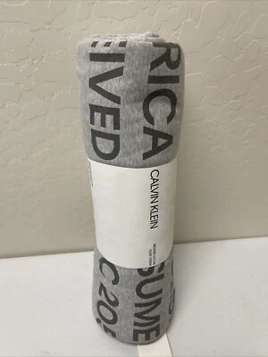 Calvin Klein Modern Cotton Klein Light Throw Blanket - Grey Cotton 50X70 Inches - Image 1 of 3