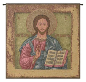Cristo Pantocrátor Icono Religioso Ruso Tapiz Italiano Arte de Pared Colgante Nuevo - Imagen 1 de 5