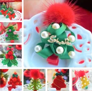 Fashion Christmas Xmas 3D Tree Hat Hair Pins Clip Dress Decoration Barrette - Picture 1 of 17