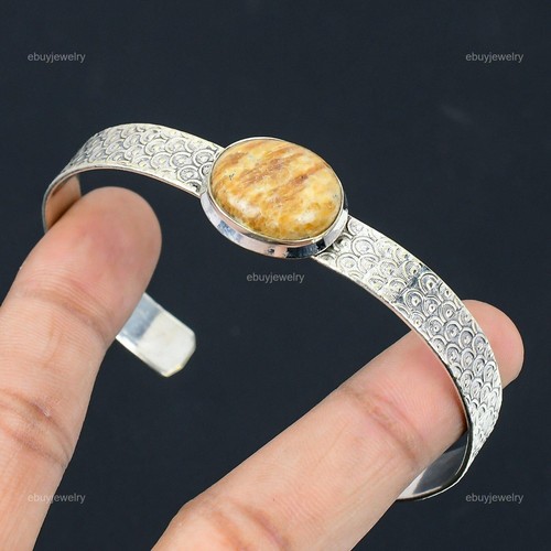 VALENTINO Bracciale Pietra Preziosa Amazzonite Marrone Naturale Regolabile Argento Sterling 925