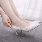 Wedding Party High Heels Bridesmaid Stiletto Shoes Lace Flower The Flowers