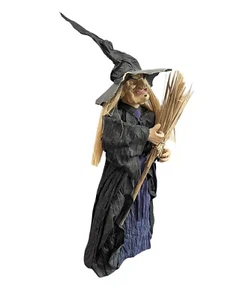 Vintage Paper Mache Witch Broom Cone Body Crepe Primitive Folk Art Halloween 20” - Picture 1 of 12