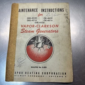 LIBRETTO ISTRUZIONI MANUTENZIONE FERROVIA VINTAGE VAPORE -CLARKSON GENERATORI DI VAPORE - Foto 1 di 21