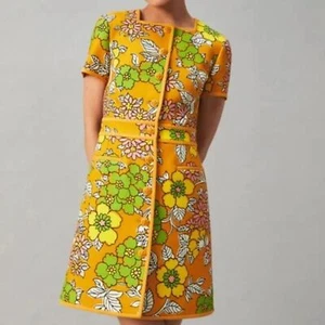 TORY BURCH Nadia Wallpaper Buttoned Mini Dress NWOT Sz 4 - Picture 1 of 5
