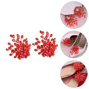 2 Pezzi Fermascarpe Decorazione Clip Decorativi Perle Miss Damigella d'onore - Foto 1 di 12
