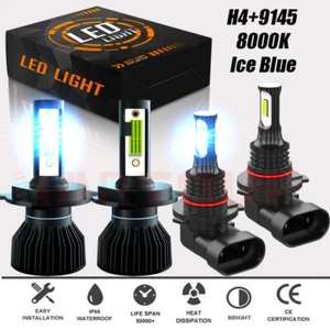 For Pontiac Vibe 2003-2008 LED Headlight High/Low + Fog Light Bulbs Kit 4x Blue - Picture 1 of 19