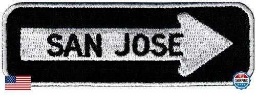 One Way Sign San Jose California Embroidered Patch Iron-On Highway Biker - Image 1 of 1
