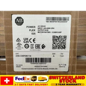 AB 25B-D6P0N114 25BD6P0N114 AB PowerFlex 525 unità AC eccedenza nella scatola US Free Tax - Foto 1 di 6