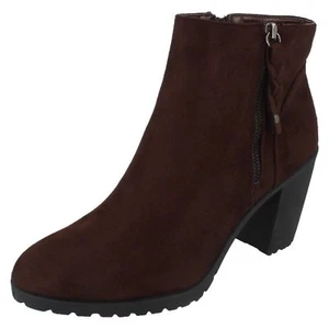 BOTA DE TOBILLO DE SEÑORA CON TACÓN MARRÓN F5R0878 - Imagen 1 de 8