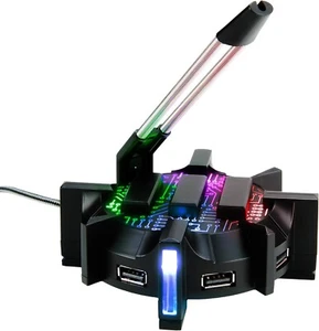 ENHANCE Pro Gaming Maus Bungee Kabelhalter 4 Port USB Hub mit 7 LED Farbmodi - Bild 1 von 9