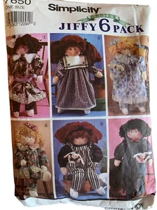 Simplicity 7650 Abbie's Jiffy paquete de 6 22" muñeca trapo y ropa patrón artesanal - Imagen 1 de 6