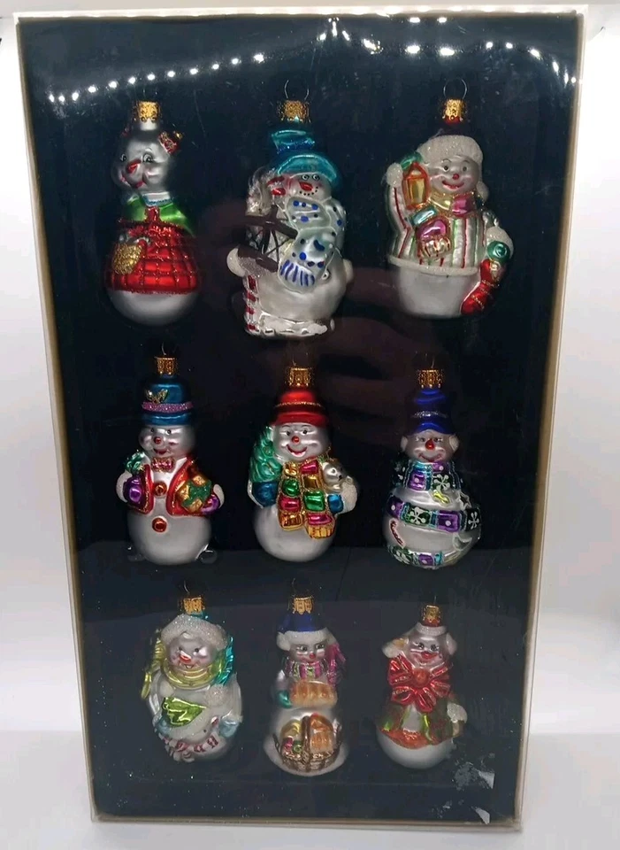 Juego de 9 adornos de vidrio vintage The Trimmery 2003 vacaciones de Navidad Foto 1 de 4