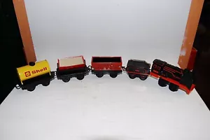 Konvolut alte Spur 0 Blech Eisenbahn Uhrwerks Dampflok E 172 + 3 Güterwagen - Bild 1 von 10