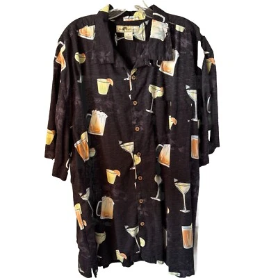 JOE MARLIN Happy Hour Drinking Short Sleeve Button Up Shirt Men’s Sz 3XL Tall - Image 1 of 4