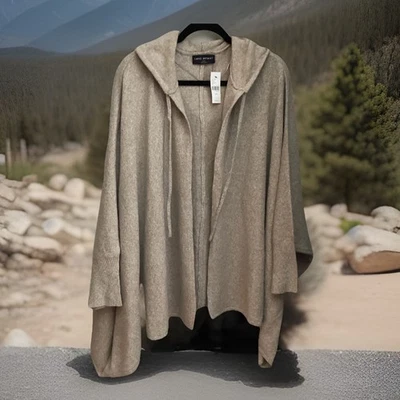 Suéter Lane Bryant Mangas Dolman Con Capucha Frente Abierto 14/20 Nuevo $79 Foto 1 de 4