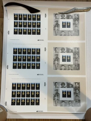 US Metal of Honor Forever Stamp IMPERF Press Sheet | 60 Total Stamps  - Image 1 of 4