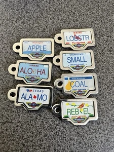 Micro Machines Galoob Vintage 1990 License Plate Lot:WA, HI, TX, ME, RI, WV,SC - Picture 1 of 2