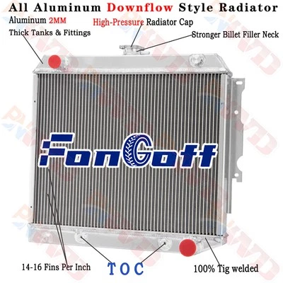3 Row Aluminum Radiator For Dodge Challenger 1970-1974/Charger Coronet 1968-1972 - Image 1 of 4