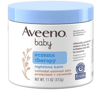 Aveeno Baby Eczema Therapy Nighttime Balm with Oatmeal and Dimethicone 312g | UK - Image 1 of 4