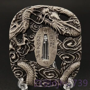 Spada Tsuba giapponese moderna in lega protezione drago nuvola design raccordo decorativo - Foto 1 di 6