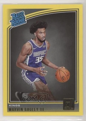 2018 Panini Donruss Rated Rookies Yellow Flood Marvin Bagley III #168 Rookie RC - Image 1 of 2