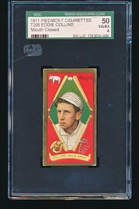1911 T205 EDDIE COLLINS Mouth Closed SGC 4 - Picture 1 of 2