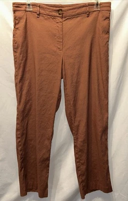 Pantalones elásticos de lino Jill para mujer talla 14 altos oxidados informales boho look por capas Foto 1 de 4