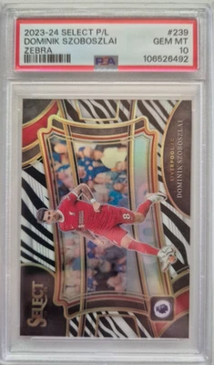 02/25 PSA 10 GemMT 2024-25 SELECT PREMIER LEAGUE SOCCER DOMINIK SZOBOSZLAI Zebra - Image 1 of 4