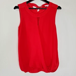 41 Weißdorn rote ärmellose Bluse Damen Medium Tie Back Lagenlook Tank Top - Bild 1 von 8