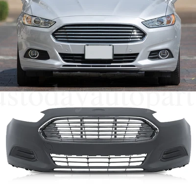 Front Bumper Cover Kit W/Grille Fog Light Covers For 2013-2015 2016 Ford Fusion Foto 1 de 4