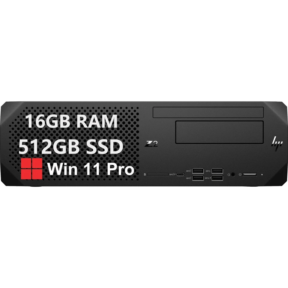 HP Z2 G5 SFF Desktop Core i7-10700 2.9GHz  DDR4 SSD P1000 Win 11 Pro - Image 1 of 4