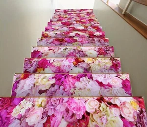 3D Blumen H047 Stair Risers Dekoration Fototapete Vinyl Aufkleber Tapete E - Picture 1 of 6